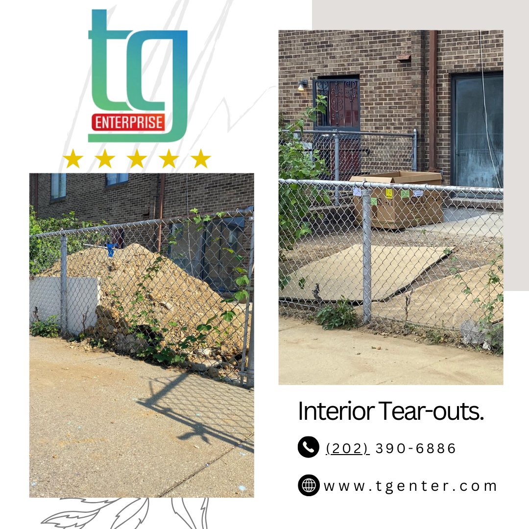tg_enterprise's tweet image. Tackling a pile of dirt in a small backyard, our team removed and cleaned up the area efficiently.
Ensure experience in junk removal and renovation.
For top-notch service, visit tgenter.com. #BackyardCleanup #JunkRemoval #TGEnterprise