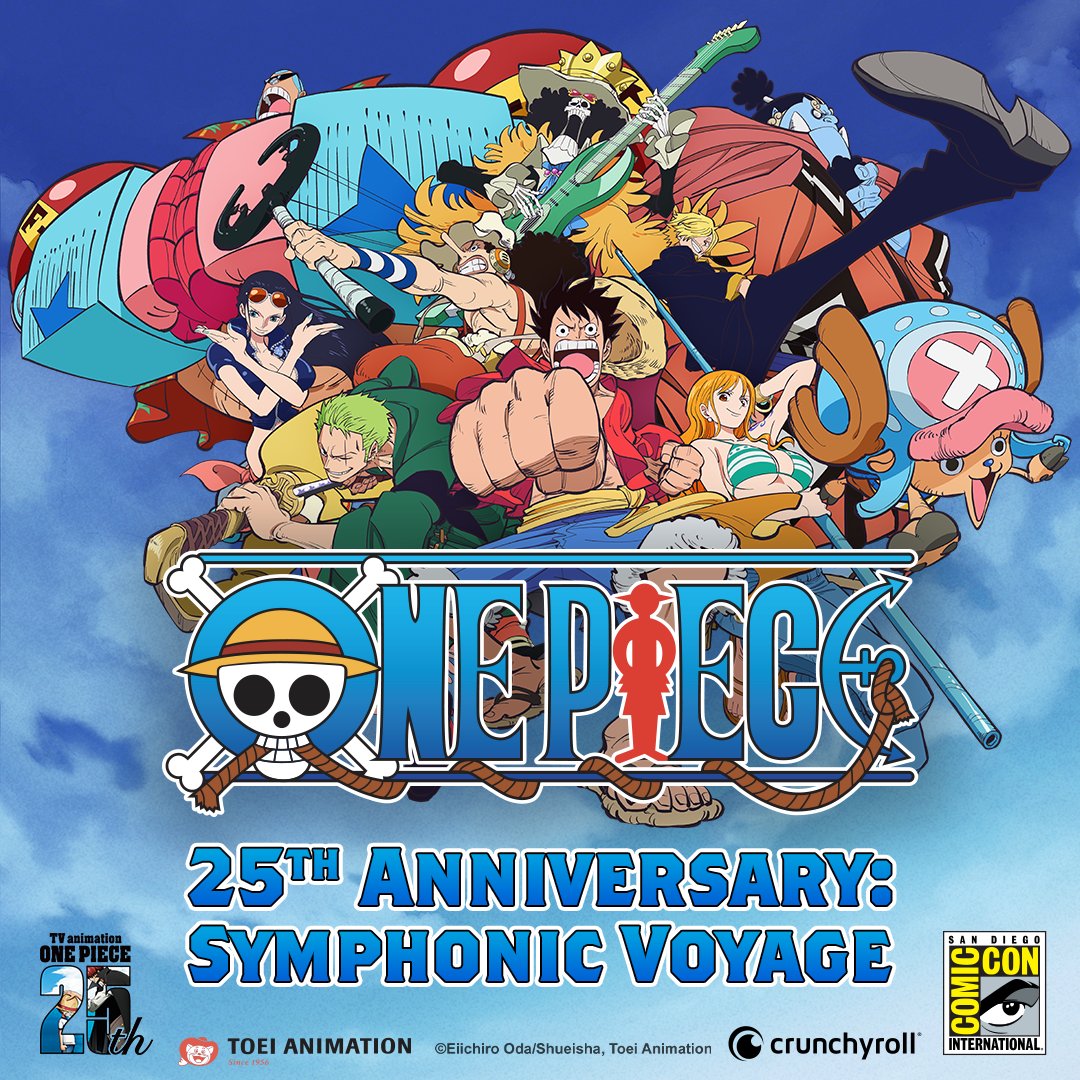 ToeiAnimation's tweet image. Don&apos;t miss the ultimate #OnePiece celebration during #SDCC! Make sure you sail to the 25th Anniversary Symphonic Voyage this Sat. night, 7/27 at the Rady Shell! 🎉🎵🏴‍☠️

For only official badge holders with open limited seating. 

Get more details👇 
bit.ly/4dgwCys…