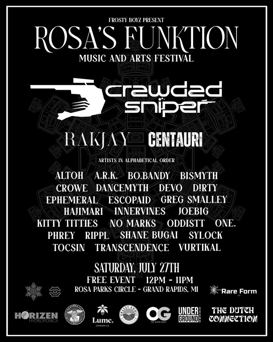 UGS616's tweet photo. ‼️ THREE DAYS AWAY ‼️
Rosa's Funktion Music &amp; Arts Festival is happening THIS WEEK SATURDAY at Rosa Parks Circle
Can't wait to see everyone at this FREE event! 😁

#RosasFunktion #MusicAndArtsFestival #GrandRapids #Michigan #LiveMusic #Community #FunktionOne https://t.co/cqRAtn56M0