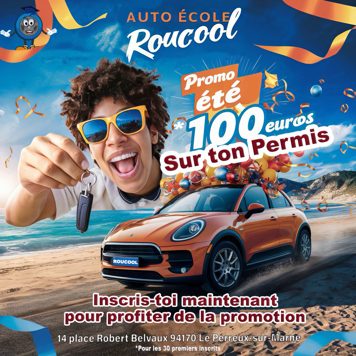 RouCoolAE's tweet image. Cet été, Roucool, votre auto-école de confiance au Perreux-sur-Marne, vous offre 100€ de réduction sur votre permis de conduire. Auto ecole le perreux sur marne #autoecoleroucool #permisB #reductionpermis #nogentsurmarne