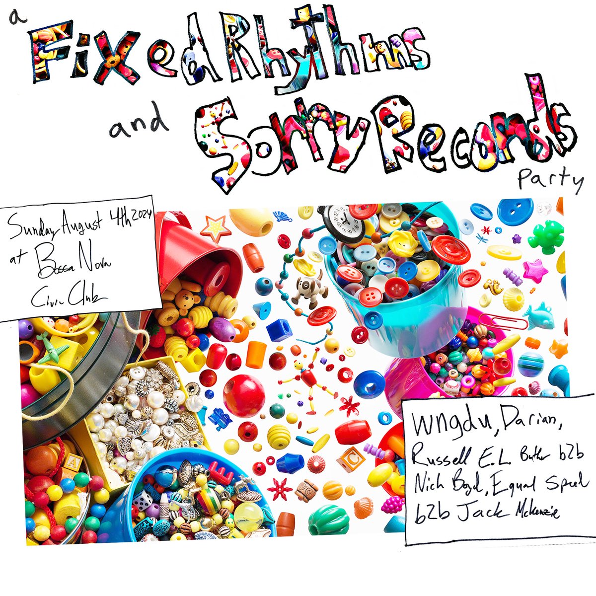 fixedrhythms (@fixedrhythms) on Twitter photo August 4th at <a href="/BossaNovaCivic/">Bossa Nova Civic Club</a> for <a href="/sorry_records/">Sorry Records</a> Sunday monthly with @RussellELButler <a href="/wngdu666/">wing it, dude</a> @dariannnnnnnnn_ <a href="/adaptive_reuser/">Sanger Clark</a> <a href="/NicholasBoyd/">Nick Boyd</a> and yours truly. 7pm-4am. Dip in early, head out late. 🫶 August 4th at <a href="/BossaNovaCivic/">Bossa Nova Civic Club</a> for <a href="/sorry_records/">Sorry Records</a> Sunday monthly with @RussellELButler <a href="/wngdu666/">wing it, dude</a> @dariannnnnnnnn_ <a href="/adaptive_reuser/">Sanger Clark</a> <a href="/NicholasBoyd/">Nick Boyd</a> and yours truly. 7pm-4am. Dip in early, head out late. 🫶