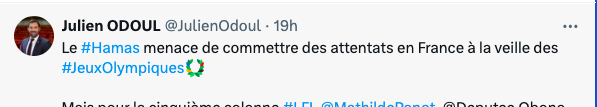 marika_bret's tweet photo. Une remarque : malgré les nombreux avertissements sur la -fausse vidéo- Hamas initiée par le réseau de désinformation russe #CopyCop, le porte-parole du @RNational_off la diffuse -encore- 👇.
Un tuyau d'arrosage. https://t.co/G0FgqOfXV2