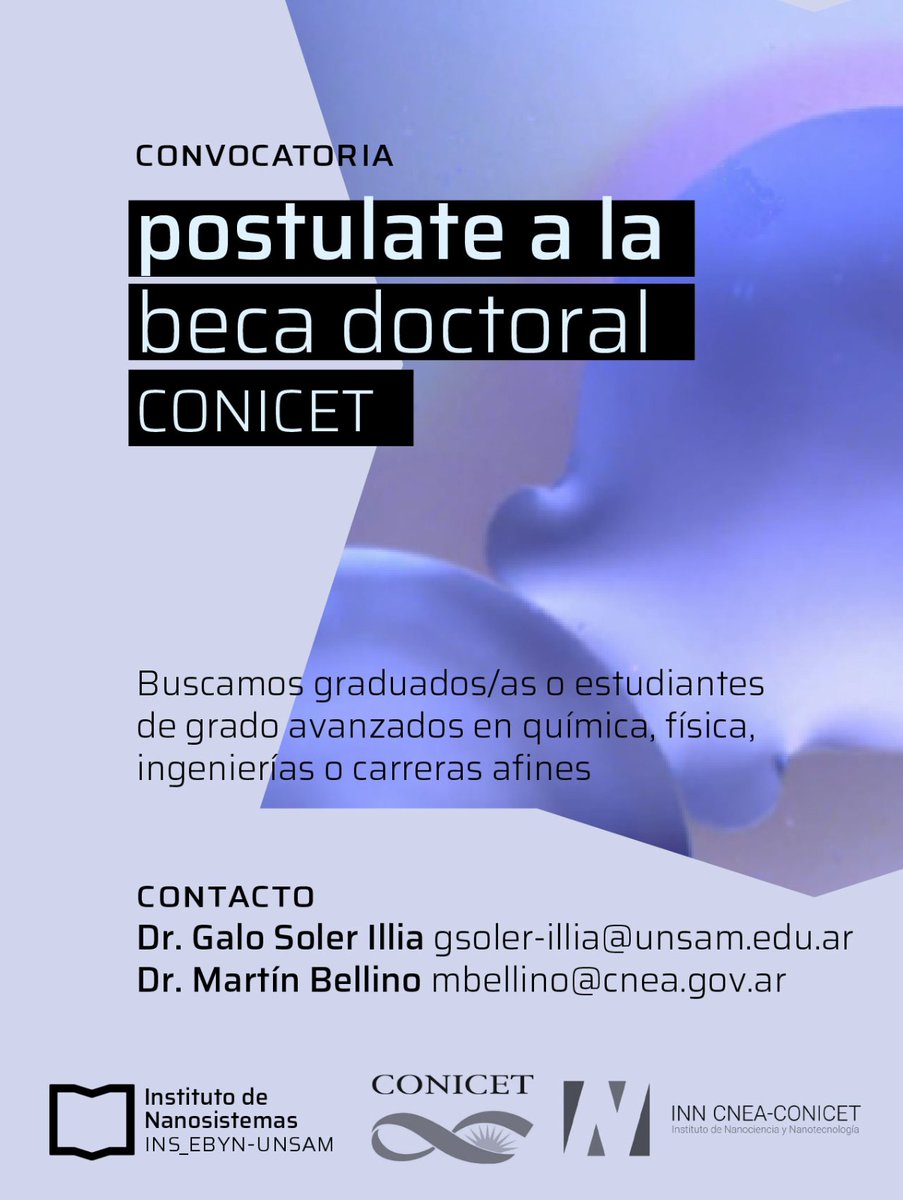 Galo Soler Illia ⭐️⭐️⭐️ (@dr_kuato) on Twitter photo Oportunidad de Tesis Doctoral en conjunto <a href="/insunsam/">Instituto de Nanosistemas</a> <a href="/INNcneaconicet/">INN</a>
¿Querés desarrollar el campo de la nanofluídica? ¡Este proyecto es para vos!
En codirección con <a href="/MartinGBellino/">Martín G. Bellino</a> Oportunidad de Tesis Doctoral en conjunto <a href="/insunsam/">Instituto de Nanosistemas</a> <a href="/INNcneaconicet/">INN</a>
¿Querés desarrollar el campo de la nanofluídica? ¡Este proyecto es para vos!
En codirección con <a href="/MartinGBellino/">Martín G. Bellino</a>