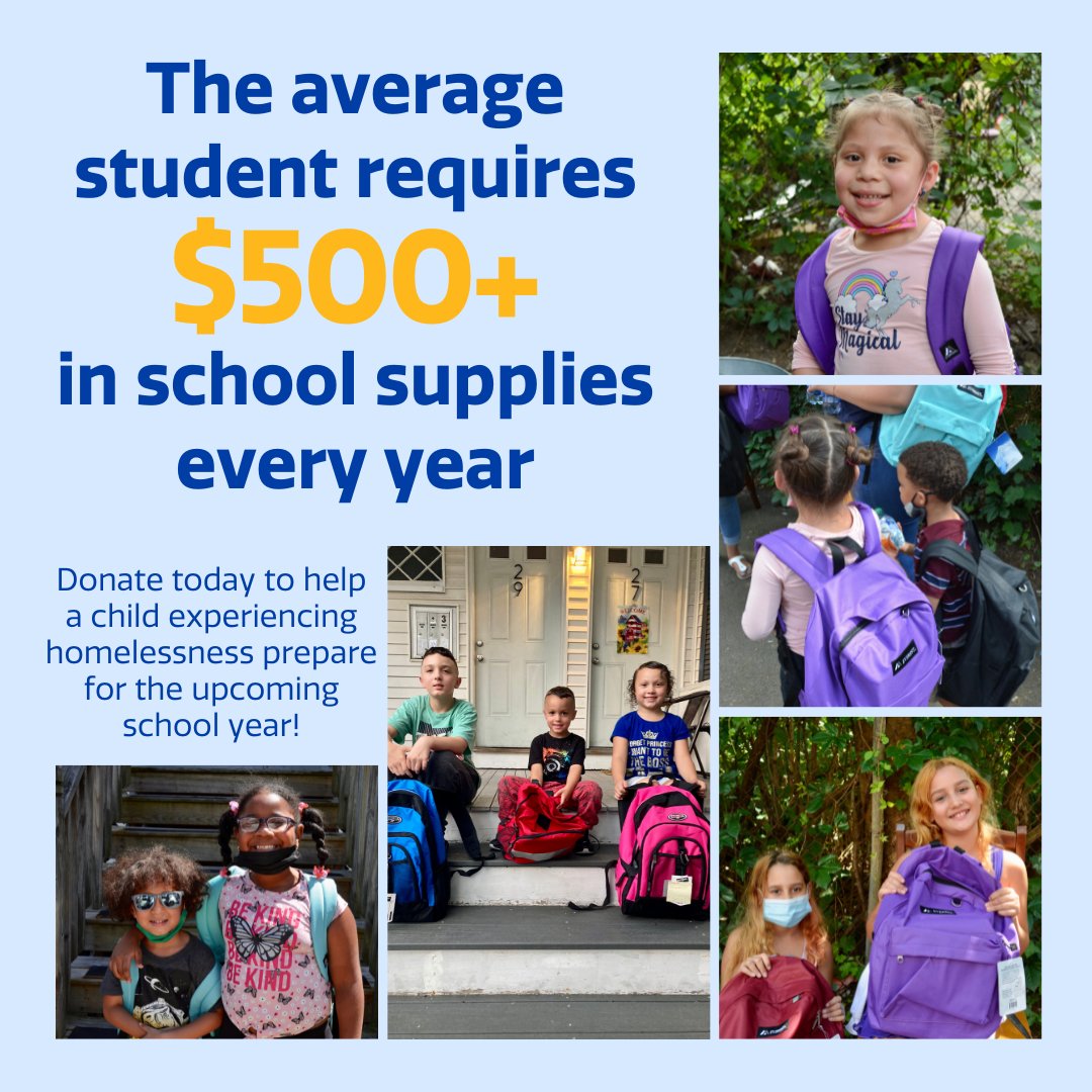 Can you believe it’s almost back-to-school time?!✏️📚 

Become a backpack buddy and ensure that all of the 550+ school-aged children in Heading Home programs get a fully stocked backpack🎒🖍️ 

Sponsor a backpack here: bit.ly/3Sq7qh1