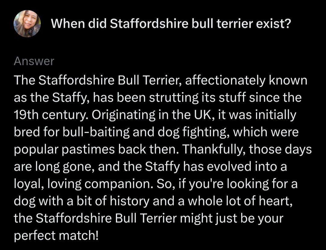 gwebdeveloper's tweet image. Thanks #grok #staffy #staffordshirebullterrier #mansbestfriend