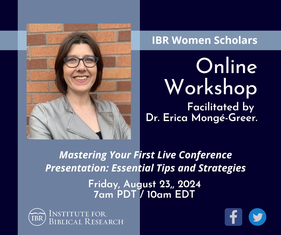 Our IBR Women Scholars Group is pleased to offer a Zoom workshop titled "Mastering Your First Live Conference Presentation: Essential Tips and Strategies" on Friday, August 23, at 7am PDT / 10am EDT led by Dr. Erica Mongé-Greer. @IBRstudents
Register here: forms.gle/B7EdZQZq7Qdk1v…