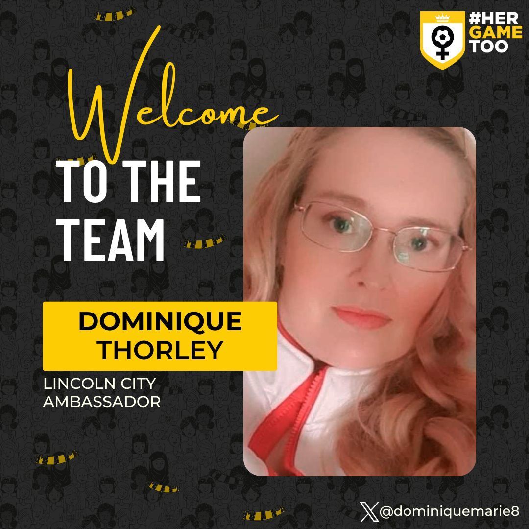 🗞️ Her Game Too announce new fan ambassador for <a href="/LincolnCity_FC/">Lincoln City FC 🇺🇦</a>! 🤩 

🤝 Please welcome <a href="/dominiquemarie8/">Dominique Thorley</a> to the team!  

Read more here:  buff.ly/3yeWY5d 

✍️ @aimeepalmer05

#HerGameToo