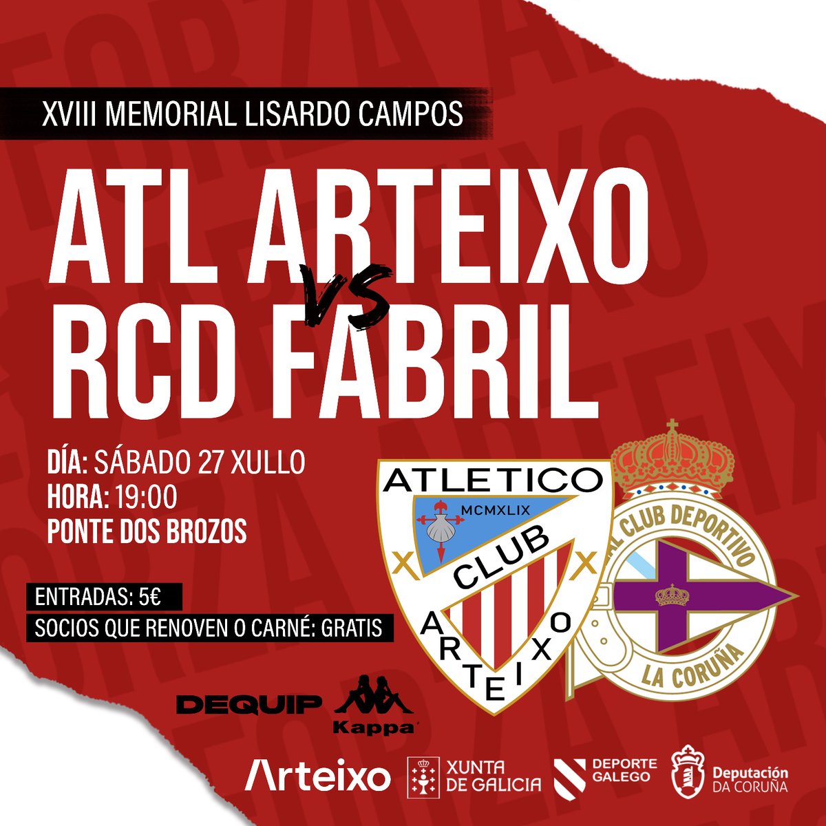 🦊🚀 Isto comeza, arranca a pretemporada!!!

⚽ <a href="/RCDeportivo/">RC Deportivo</a> Fabril
🗓 Sábado 27 de xullo
⏰ 19:00
🏟 Ponte dos Brozos Artificial
🎟️ 5€ non socios | Gratis renovando o carné

#ForzaArteixo #Arteixo2425 #SigamosSoñando #3RFEF