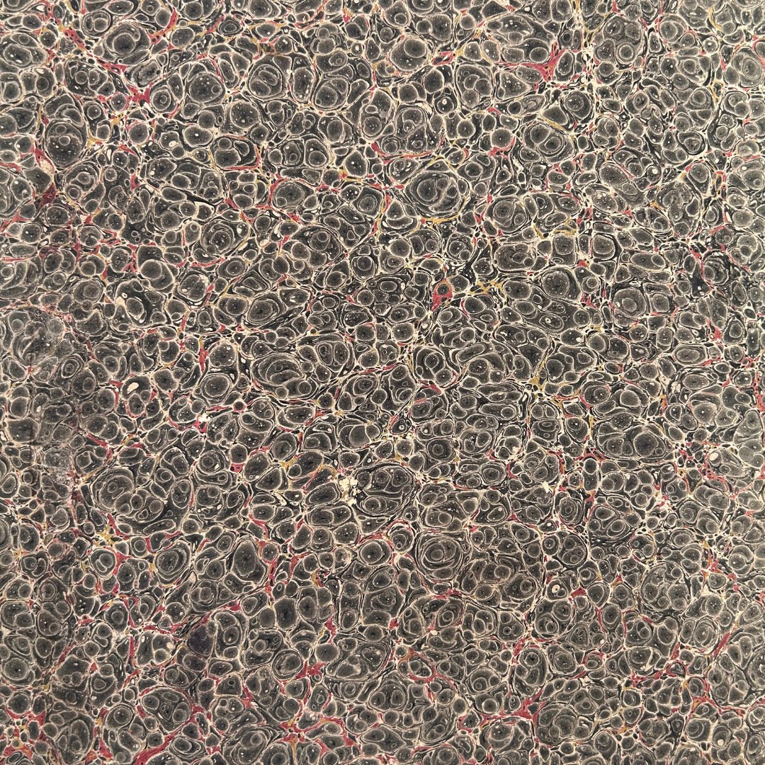 waringlibrary's tweet photo. Happy #MarbledMonday from the Waring! Today we’re showing off the cover of “Atlas of Skin Diseases” by Louis A. Duhring, MD (1876)!

What is marbling? It is a decorative technique used to color book covers, endpapers, and page edges. Multiple patterns were developed! https://t.co/wuSg97AR6t