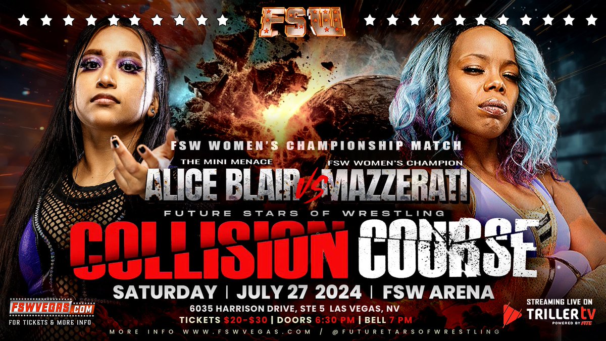 FSWVegas's tweet image. THIS SATURDAY in #LasVegas on @FiteTV+!

Featuring
- NV State: JAY vs CTC
- Women's: Mazzerati vs Blair 
- No Limits: Drake vs Aven
- #BBC defend the Tag Titles
- Can Kenny King fix #LightsCameraFaction? 
- Judah vs Sugar Toilet + more!

Ticket + Streaming links in the bio!