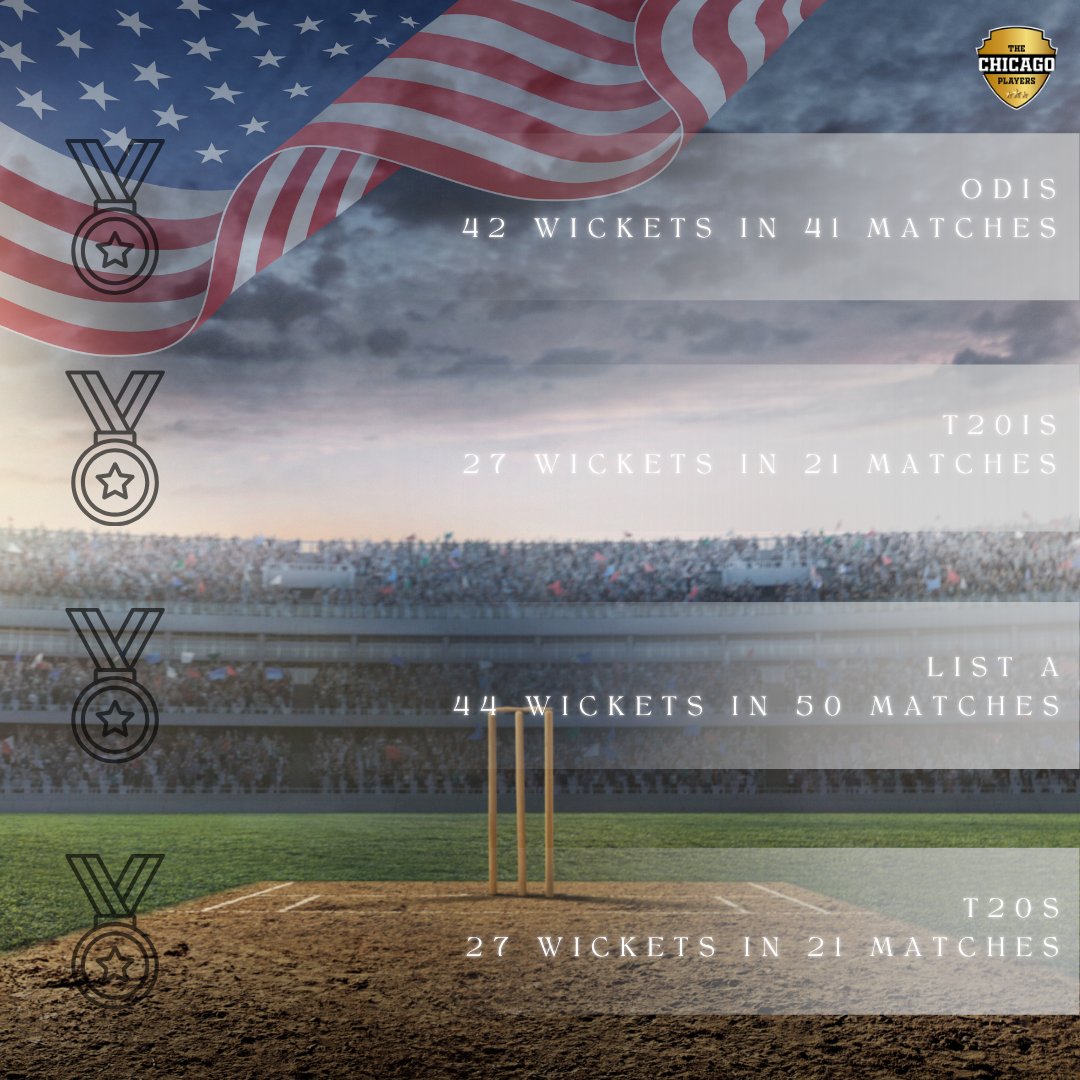 Chicago_Players's tweet photo. Our USA Cricket Team is full of talented players, and Nisarg Patel is one of the bowlers who has earned fans' respect notably.

Let's look at the champ's records.

#usacricketteam #chicagoplayersclub #champsofcricket #nisargpatel https://t.co/WHBLlwi4lR