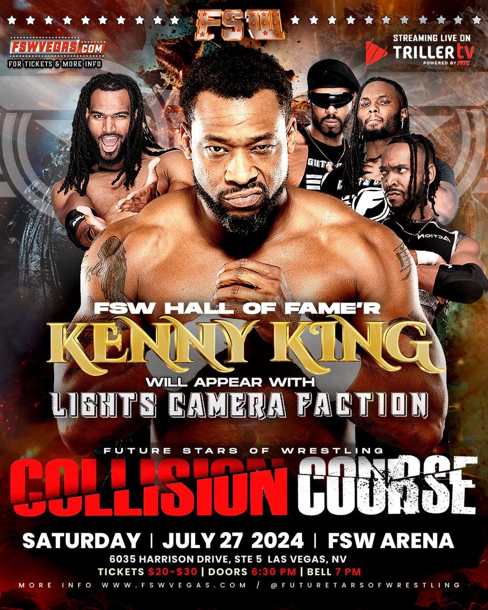 FSWVegas's tweet image. THIS SATURDAY in #LasVegas on @FiteTV+!

Featuring
- NV State: JAY vs CTC
- Women's: Mazzerati vs Blair 
- No Limits: Drake vs Aven
- #BBC defend the Tag Titles
- Can Kenny King fix #LightsCameraFaction? 
- Judah vs Sugar Toilet + more!

Ticket + Streaming links in the bio!