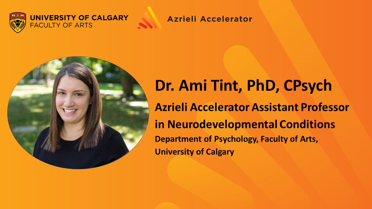 Welcome to <a href="/ami_tint/">Ami Tint</a> as the new Azrieli Accelerator Assistant Professor in Neurodevelopmental Conditions <a href="/UCalgaryArts/">UCalgary Arts</a>. Dr. Tint's research seeks ways to improve support and services for people living with neurodevelopmental conditions.