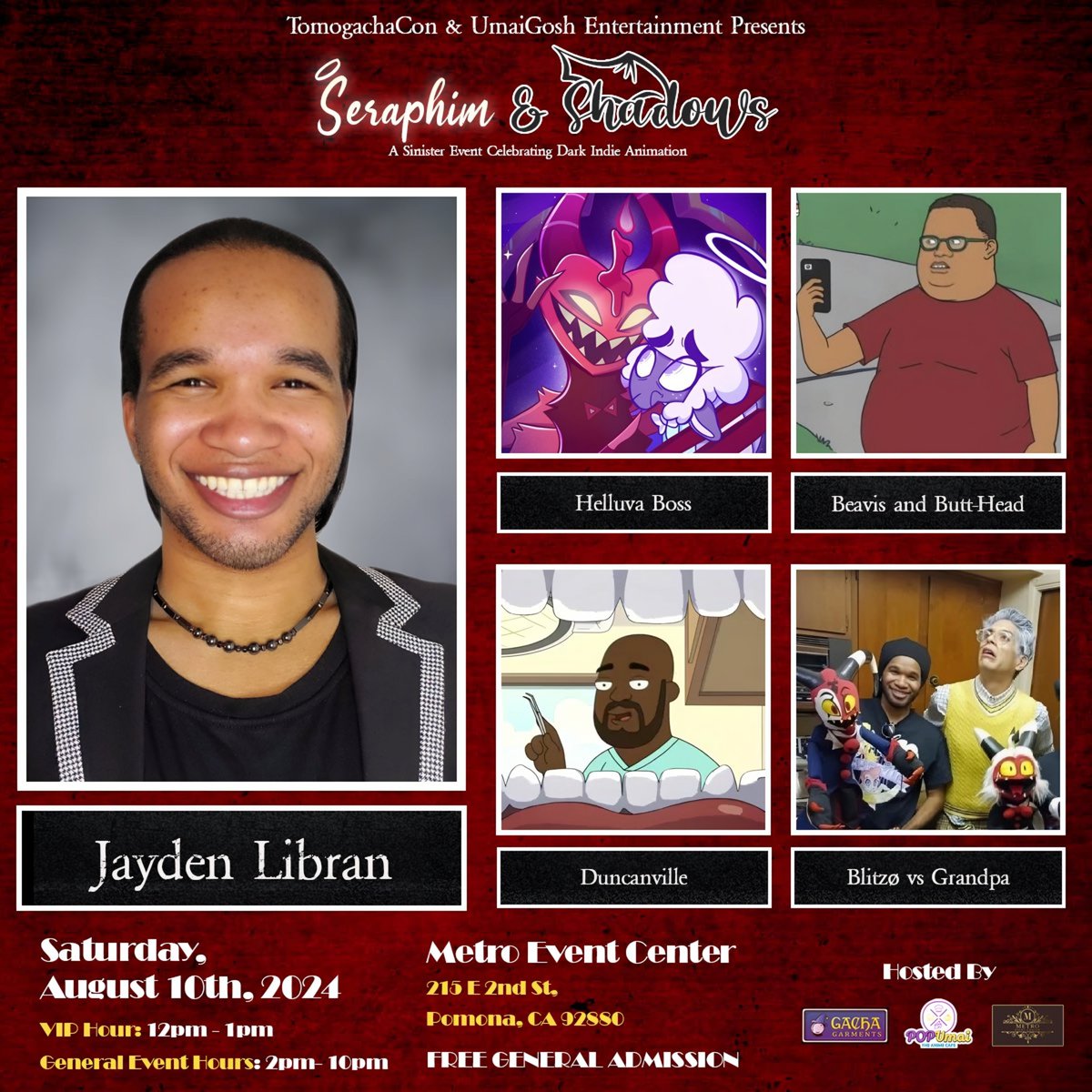 JaydenLibran's tweet photo. Hey everyone, I'll be doing my first convention appearance with @pop_umai and @GachaGarments August 10th in Pomona! #HelluvaBoss 
#amazingdigitalcircus #animation 

https://t.co/dKj5h8xCW9 https://t.co/BbmmgWMBNR