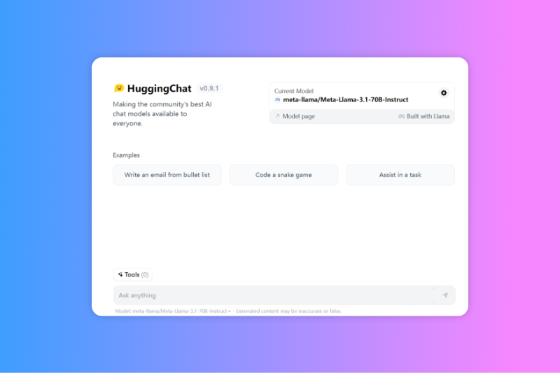timlygo's tweet photo. Meta's new Llama 3.1 model is impressive, but demanding for local setups.
Recommending a free alternative: HuggingChat
• No installation needed
• Free and stable
• Instant access to latest AI
If you want to try LLAMA 3.1, check it out. Share your experience if you do! https://t.co/INwoJFS03q