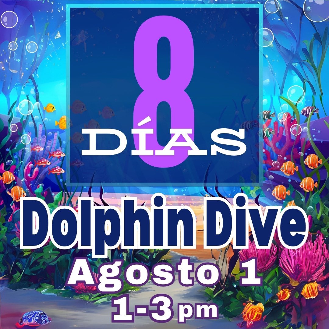 We are 8 DAYS away from Dolphin 🐬 Dive!!! Join us!!!!