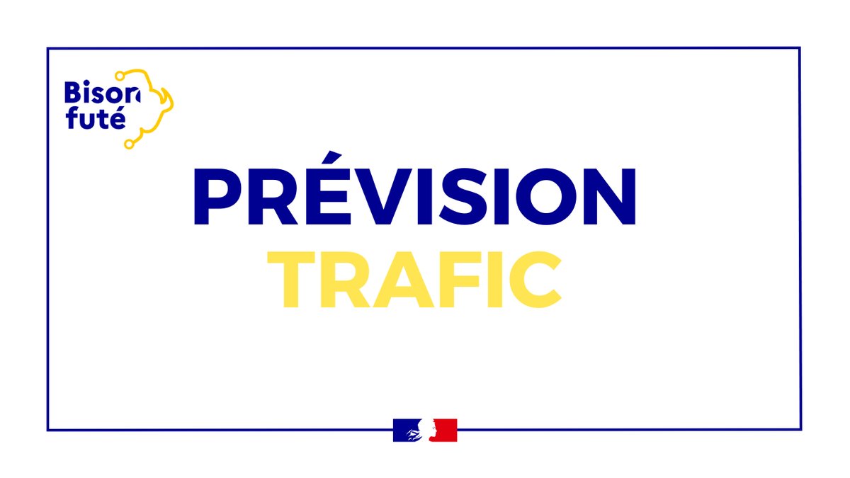 BisonFute_MT's tweet photo. ℹ️#InfoTrafic #weekend 5 #vacances #été (2/2)
Axes extrêmement chargés tout le week-end 
Samedi 27/07 classé noir au niveau national pour le sens des départs et noir en IdF pour le sens des retours
Circulation difficile et très difficile les autres jours➡️https://t.co/vf2PaT8bdJ https://t.co/T8YF95iVux