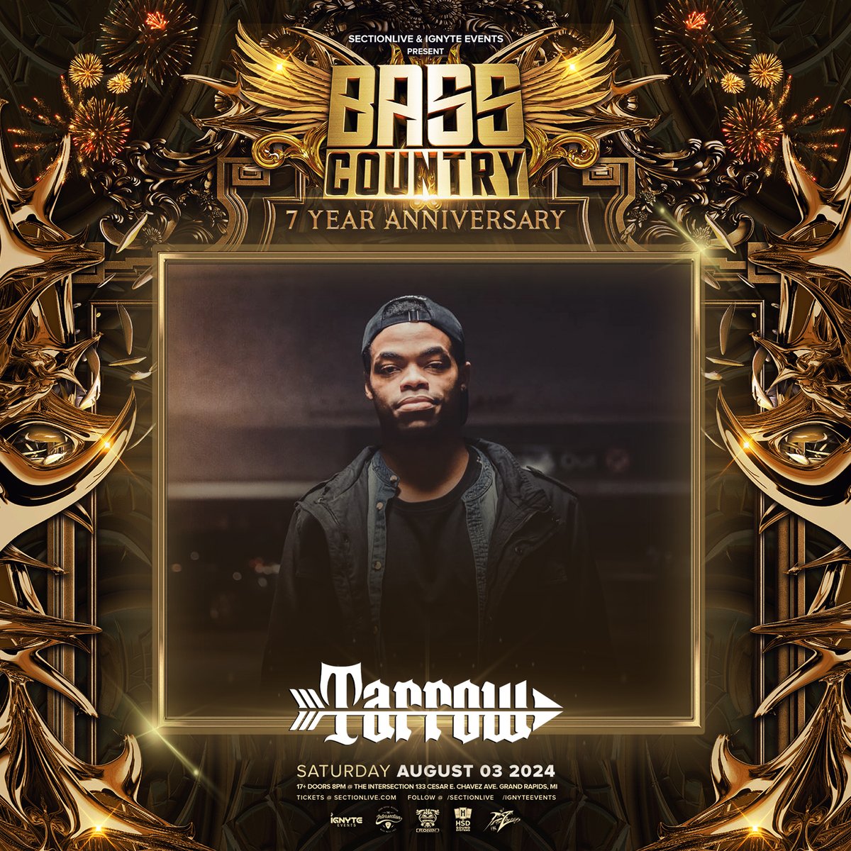 Tarrow 
The Stache Stage
Saturday, 8/3 at <a href="/sectionlive/">The Intersection</a> 
🎫 etix.com/ticket/c/F4420…