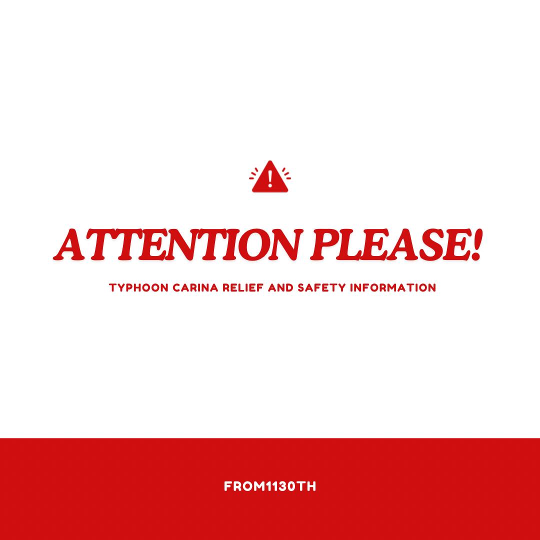 📩 𝐄𝐍𝐆𝐄𝐍𝐄 𝐂𝐀𝐑𝐄𝐒: #CarinaPH 🚨

Carina has caused significant damage, leaving many people in urgent need of help. To assist everyone in terms of this super typhoon, we have prepared some guidelines, reminders and information that can be a big help for everyone ❤️‍🩹