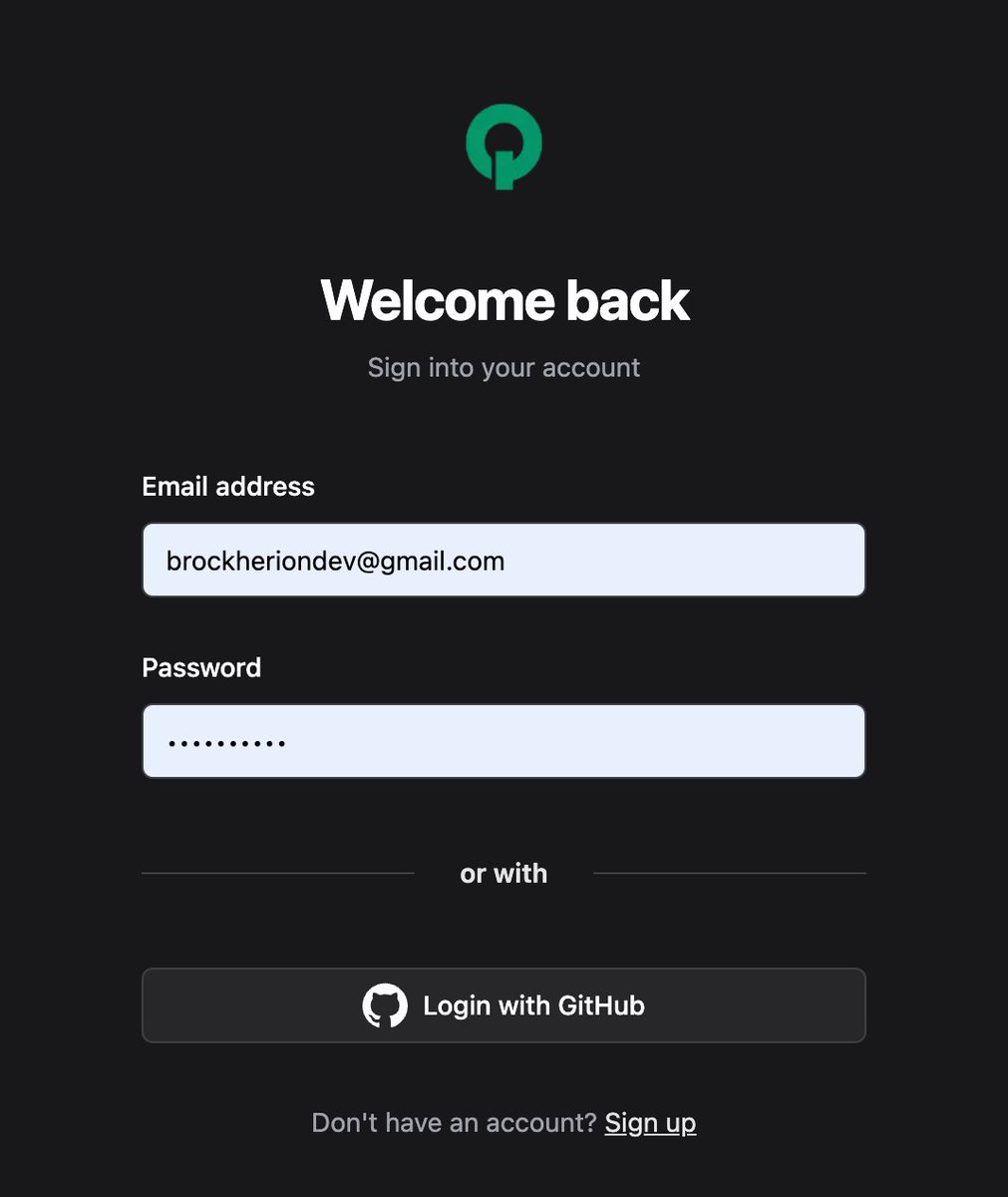 BrockHerion's tweet image. Long overdue @getqueuebase  feature coming soon: credentials auth. I&apos;ve had a few people try signing up with GitHub, but due to issues outside what I can control code-wise, they couldnt. Adding this should open Queuebase up to more users!

Side: please feel free to roast my login…