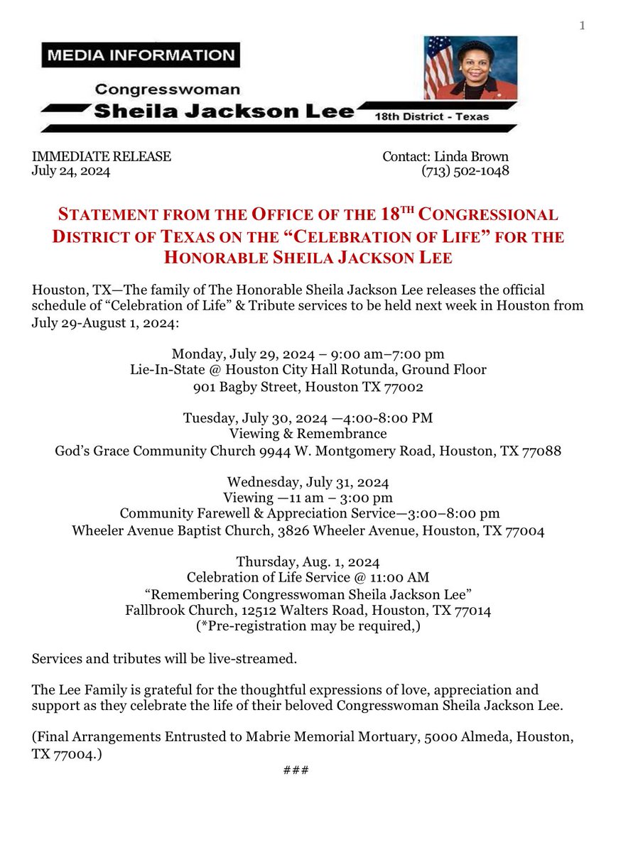 Sheila Jackson Lee tweet media