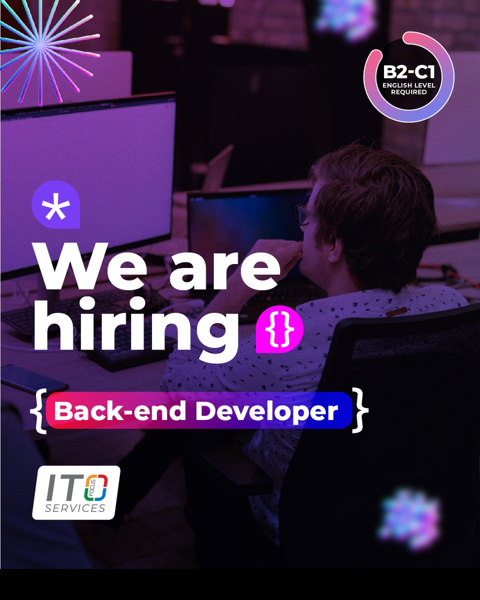 ito_elsalvador's tweet photo. 🚀#JoinOurTeam | We’re currently seeking a 𝗕𝗮𝗰𝗸 𝗘𝗻𝗱 𝗗𝗲𝘃𝗲𝗹𝗼𝗽𝗲𝗿 to join our tech-savvy family.

📍 Location: #ElSalvador based only
📩 Send your resume to: ITO@focusservices.com
Apply today! 

#ITOFamily #CodingWithHeart #JobOpening #TechJobs  #BackEnd #Developer https://t.co/smPxKQ03UJ