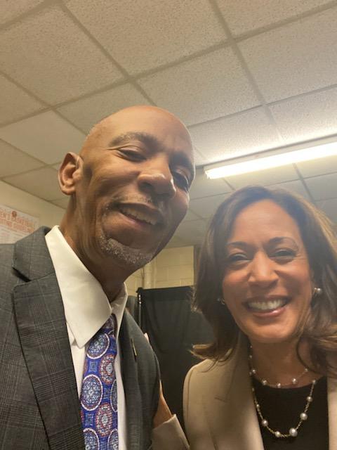 Pastor Connelly and Vice President Kamala Harris
