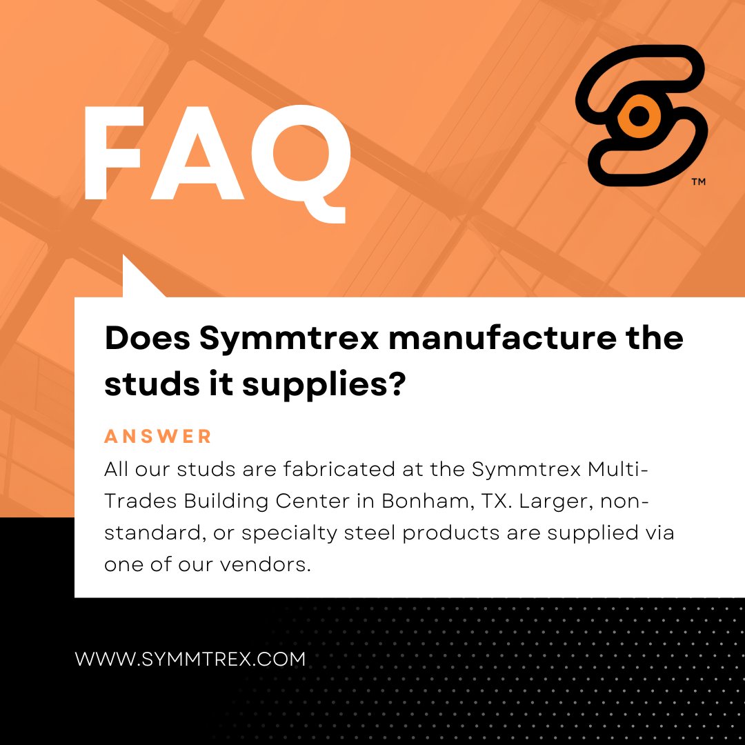 symmtrex's tweet image. Do we manufacture the studs we supply?

The answer is YES!

#lightsteelframing #coldformedsteel #constructionprojects #buildingsupplies
