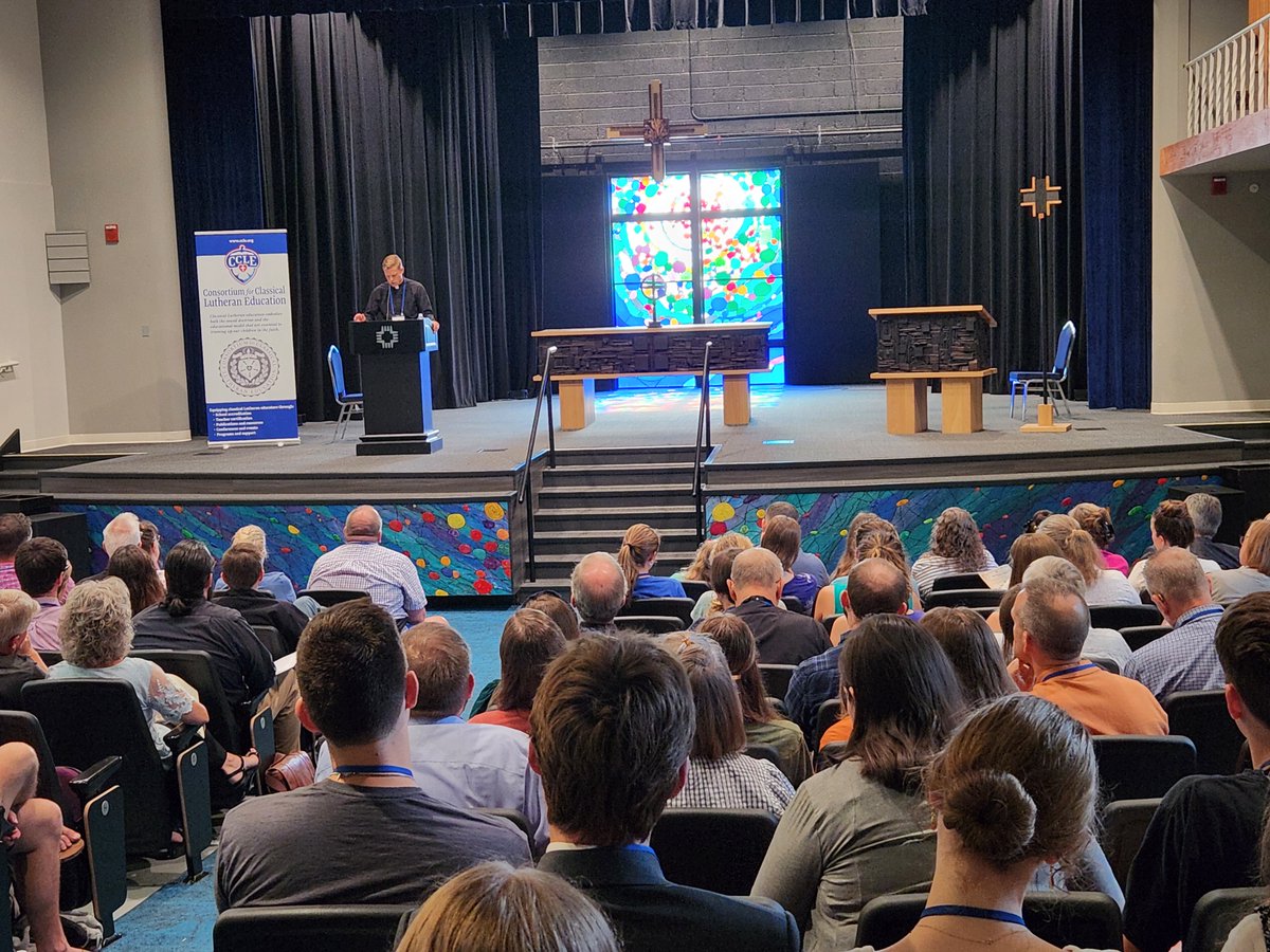 ClassicalLuthEd's tweet photo. #CCLEXXIV continues today! Rev. Dr. Christian Preus' morning plenary session was titled "Return to Reality: Praying and Living the Psalms." #ccle #classicallutheraneducation https://t.co/fjFLTjxgbK