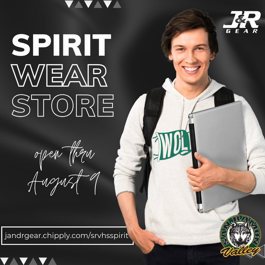 📣 Attention Wolfpack Families! 🐺
The SRVHS spirit wear store is OPEN! Order Homecoming tees by 8/9 to ensure you have them for Homecoming Week!
💛This is the ONLY chance to order Senior Yard Signs 
💚 20% of all sales are donated directly to SRV!
jandrgear.chipply.com/srvhsspirit