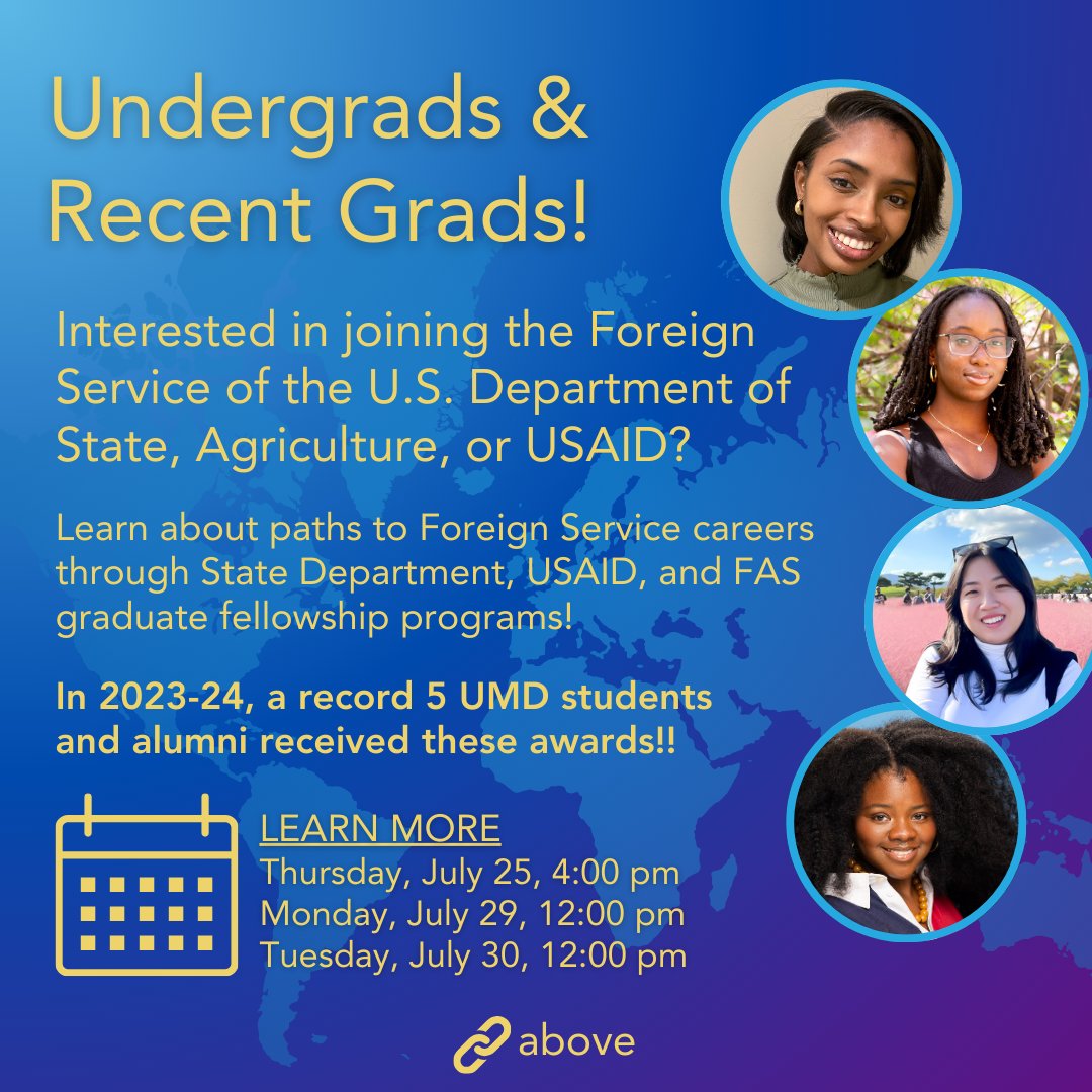 Interested in global affairs? Do you want to make a difference in the world? Learn about these graduate fellowship programs that will help you prepare for a career in the Foreign Service. Register here: scholarships.umd.edu/info-sessions