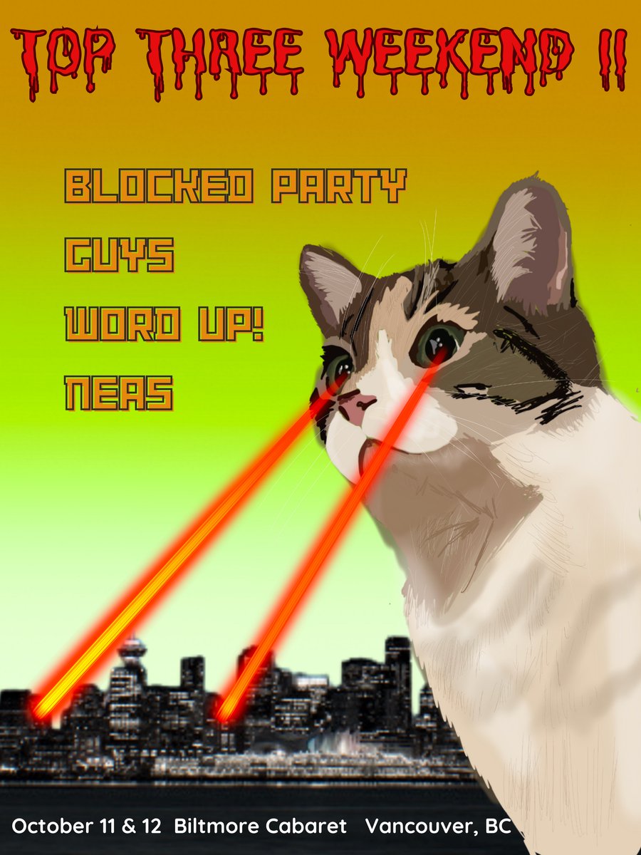 blockedpartypod's tweet photo. IT'S OFFICIAL: Blocked Party/Guys/Not Even a Show will be LIVE at Vancouver's Biltmore Cabaret on October 11 and 12. Weekend passes on sale starting this Friday at 10 am PT. See you there!

https://t.co/OGeb01VNmj https://t.co/o4TvRzS3rw