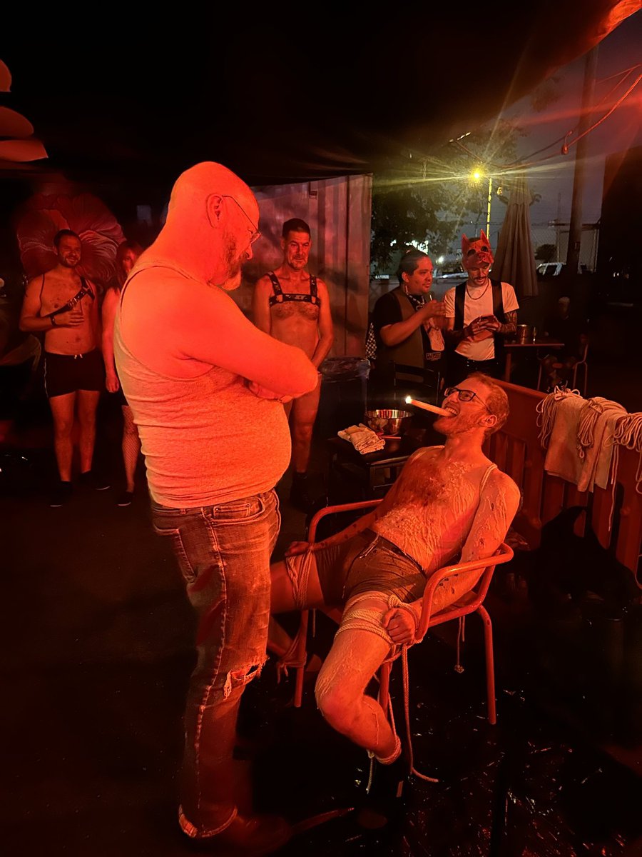 covered in wax at Rough Play in Denver!