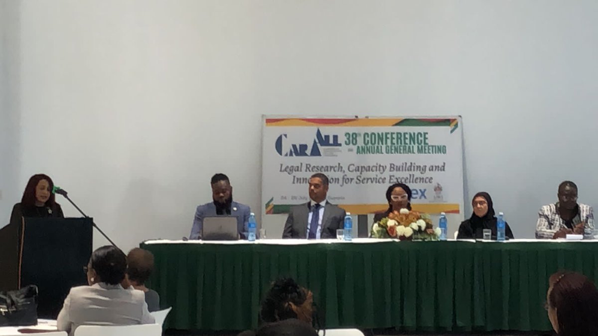 We are off to a great start on day one of the 38th CARALL Conference and AGM. Guyana we are grateful for your warm welcome and hospitality.  Thank you to our wonderful sponsors vlex and UWI for their support. 

#CARALL #Guyana #vlex #UWI