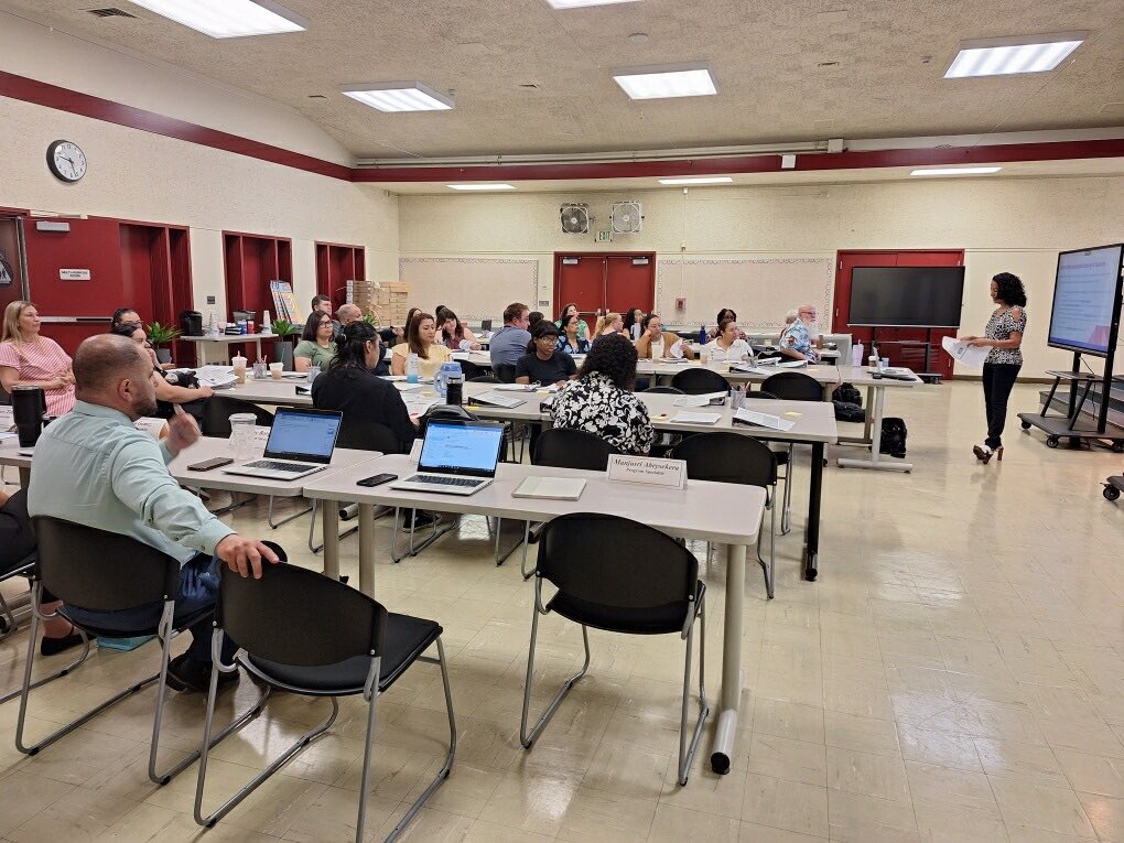 PomonaSELPA's tweet photo. Welcome to our newest SPED team members. We are so happy to see you at New Teacher Orientation. Can’t wait to see you in your new classroom. @PomonaUnified #studentsuccessisoursuccess https://t.co/5lMbf4KhaX