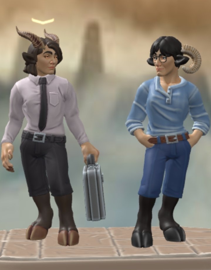 DragonPawLady's tweet photo. @meganeko_5605 I was inspired by your drawing, so I made them in HeroForge https://t.co/Y2Bjv70N0O