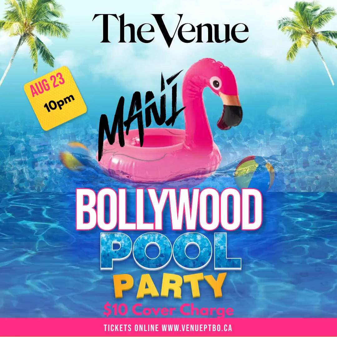 Get your tickets for the Bollywood Pool Party Featuring DJ MANI on August 23rd! Wear your summer swim gear and get ready for a night of awesome music, drinks, and dancing! 👙 🎵 

Doors 10pm.
19+ Event.
eventbrite.ca/e/bollywood-su…