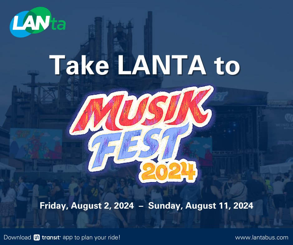 LANTALV's tweet photo. Get ready to ride with LANTA during @Musikfest! 🚌

Learn more about our partnership at https://t.co/9E8nPXqqET

If you have any questions, comment below! We can’t wait to take you to #Musikfest this year 👏 https://t.co/ruO3GKmJiT