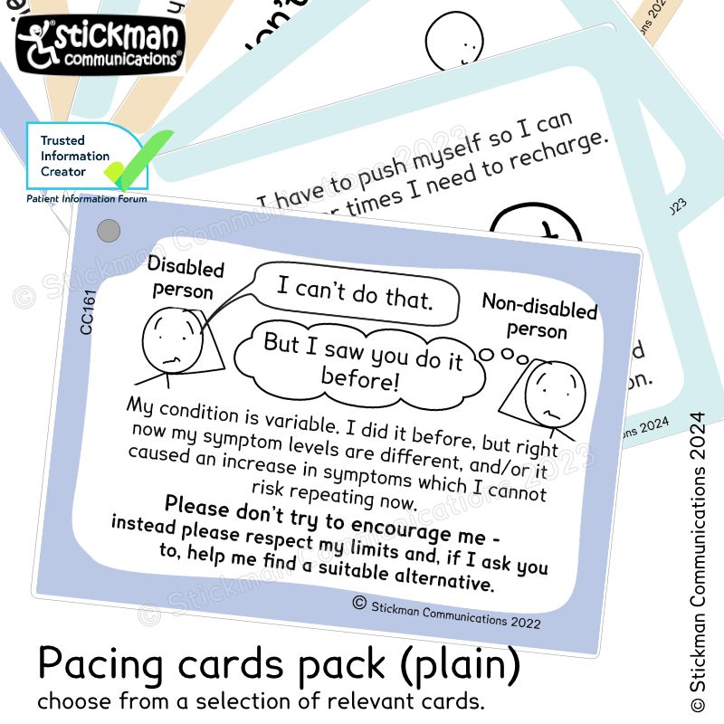 stickmancrips's tweet photo. One of the new packs on our website is our pacing related cards - ones that can help people understand and accept our 'no' when relevant (you choose which ones to buy from the pack shortlist). Some of these are my most-used cards.
From: https://t.co/JBldXzjDBP https://t.co/QXYt2KqEGR