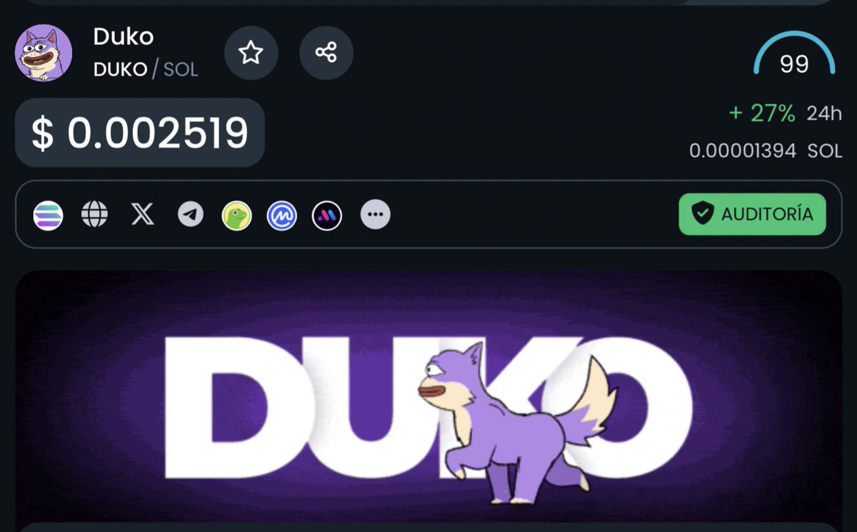 SrPeters's tweet image. $DUKO has just crossed $25m market cap.

This barrer got broken.

WE ARE READY FOR THE $30ms now.

TONIGHT, another $DUKO space.

WE ARE SENDING GHE PURPLE DOG TO VALHALLA TODAY 🚀😮‍💨

WOOOFFF @dukocoin