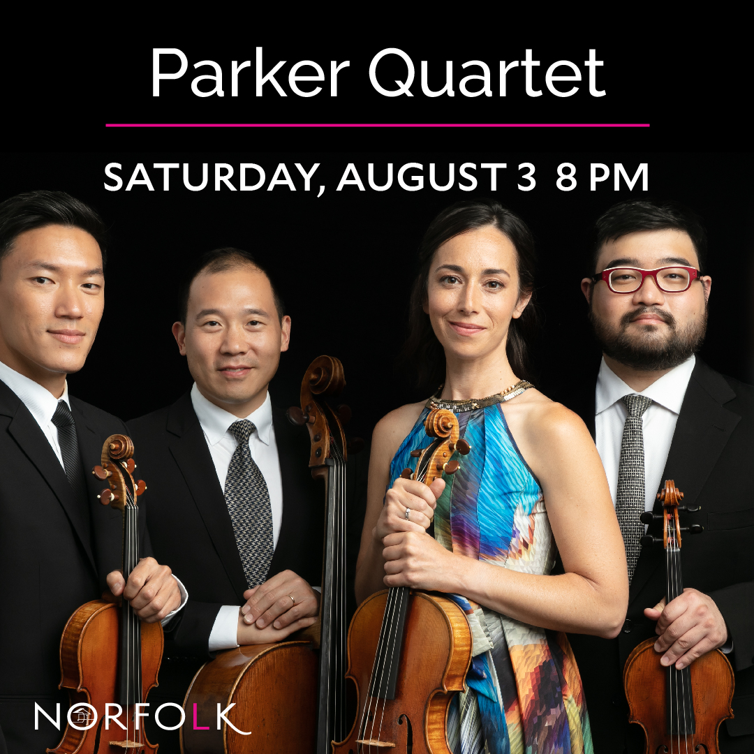 NorfolkYale's tweet photo. The Parker Quartet (NCMF '03) is coming to Norfolk for their first season. Their performance on Saturday, August 3 will feature Max Levinson on piano and will include works by Mozart, Beethoven, Dvořák, and Vijay Iyer.

For more info, visit https://t.co/KZtUCMIzlO https://t.co/ZgAvyd3xrw