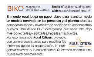 🌱 A través de plataformas como ruralcitizen.org, @BIKOnsulting fomenta la Nueva Ruralidad, generando relaciones entre ciudades y pueblos. Infórmate más en el #AnuarioCorresponsables2024 👉 tinyurl.com/6yeku2d9