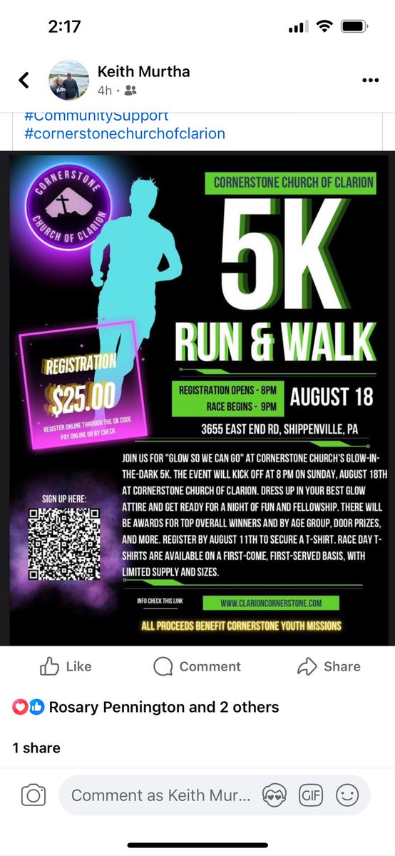 coachmurt's tweet photo. Lace up those shoes runners &amp; walkers to benefit the Philippines Missions Trip. Let’s All Glow so They Can Go! https://t.co/YXc6MtAZ5F