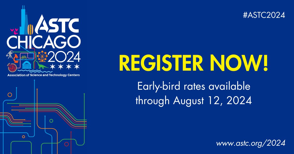 We love to see all the registrations coming in for #ASTC2024, including many who will be attending for the first time. If you haven’t registered yet, remember that early-bird rates close on August 12. astc.org/astc-2024/regi…