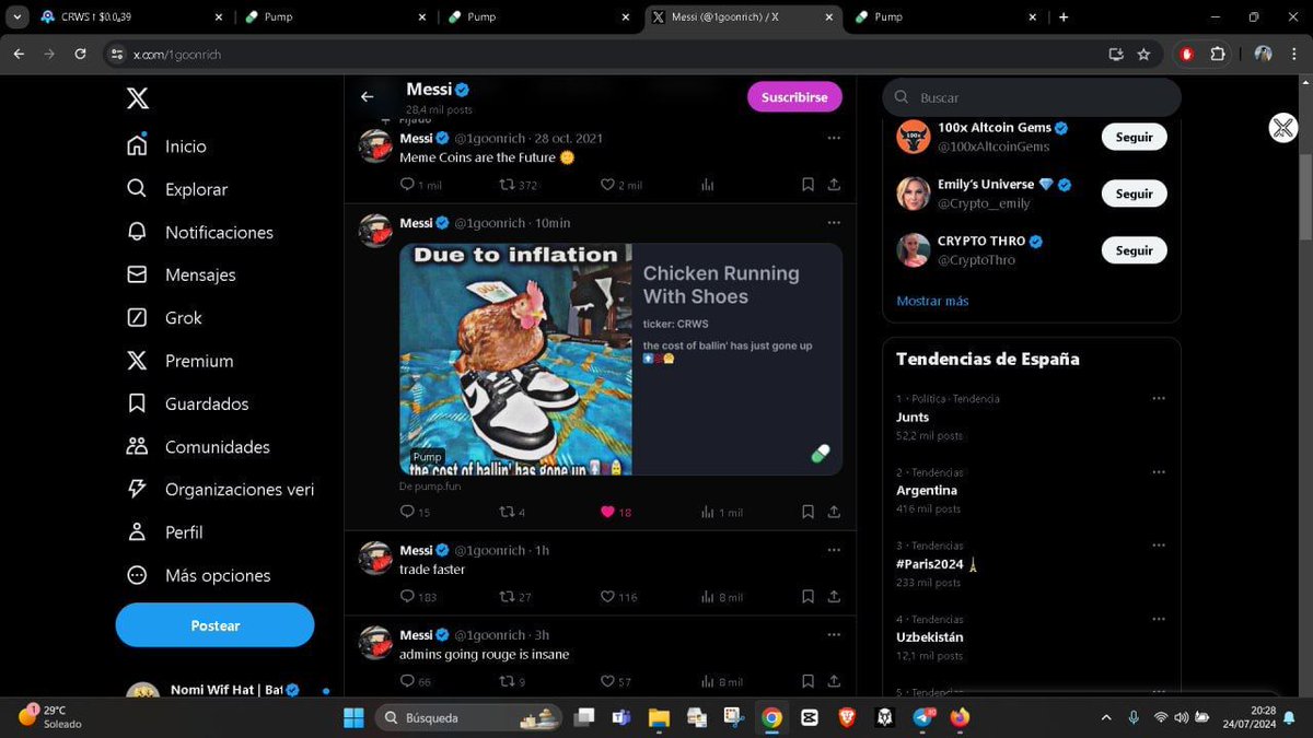 CRWS_SOL's tweet photo. I SEE YOU @1goonrich ... WE JUST GETTING STARTED...

$CRWS $SCF

2BowywK2SFcwS76vh7idTqZGk3Lgp4VU3KxQdPWgpump https://t.co/j9LFSNbh5Z