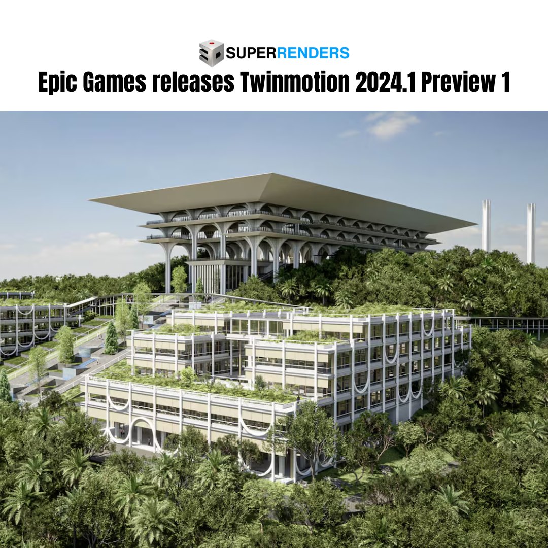 RendersSuper's tweet photo. Check out the first preview of Twinmotion 2024.1 released by Epic Games! Dive into the new features and enhancements in this latest update. Exciting developments await architects and designers!
For more details:
https://t.co/A6GUPGfchg https://t.co/01NxbkarSB
