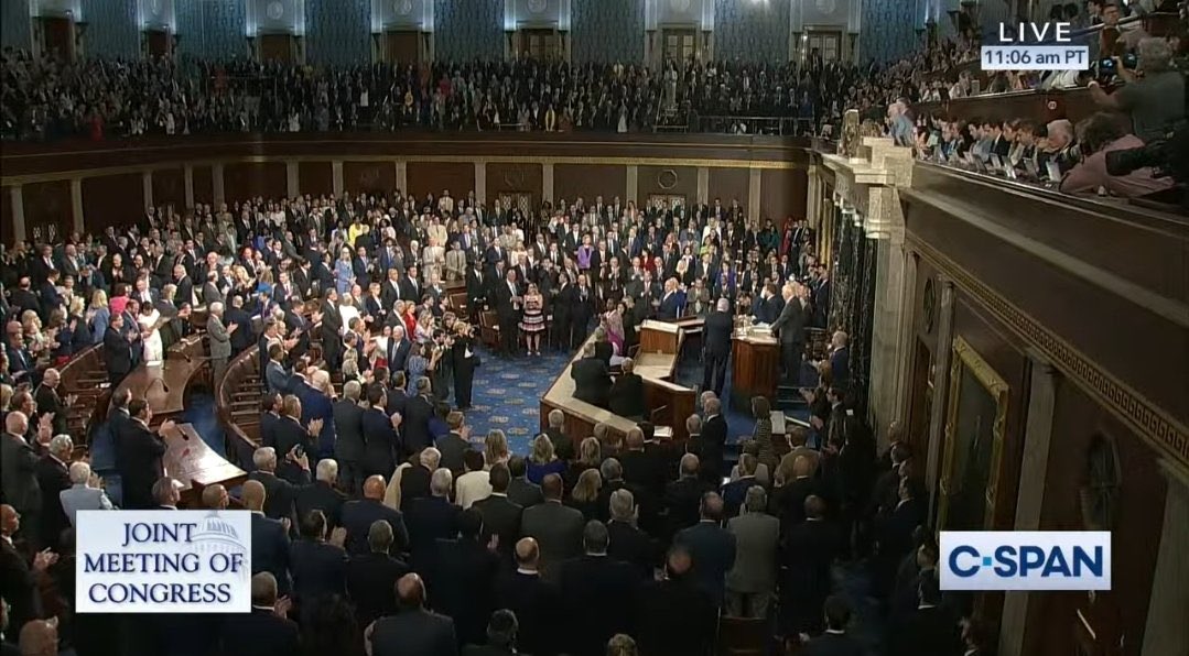 PplsCityCouncil's tweet photo. Democrats fear mongering about Project 2025, saying we have to “vote blue” to “save democracy” &amp; “stop fascism.” Yet, they’re all applauding this fascist war criminal speaking to congress. https://t.co/HspAgqMyfJ