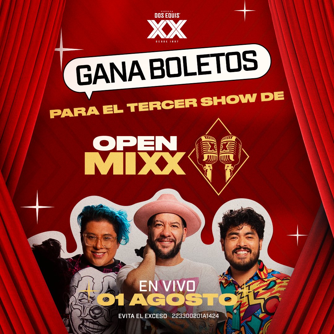 ¡Puedes GANAR  boletos para el tercer SHOW EN VIVO de Open MIXX! 😍🎁🍺

1. Síguenos en X
2. Dale ❤️‍🔥 y RT a este tweet
3. Responde con tu nombre, el de tu acompañante y utiliza #ConfíaEnTuMixx y #OpenMIXX

TYC bit.ly/3LxTZIa
