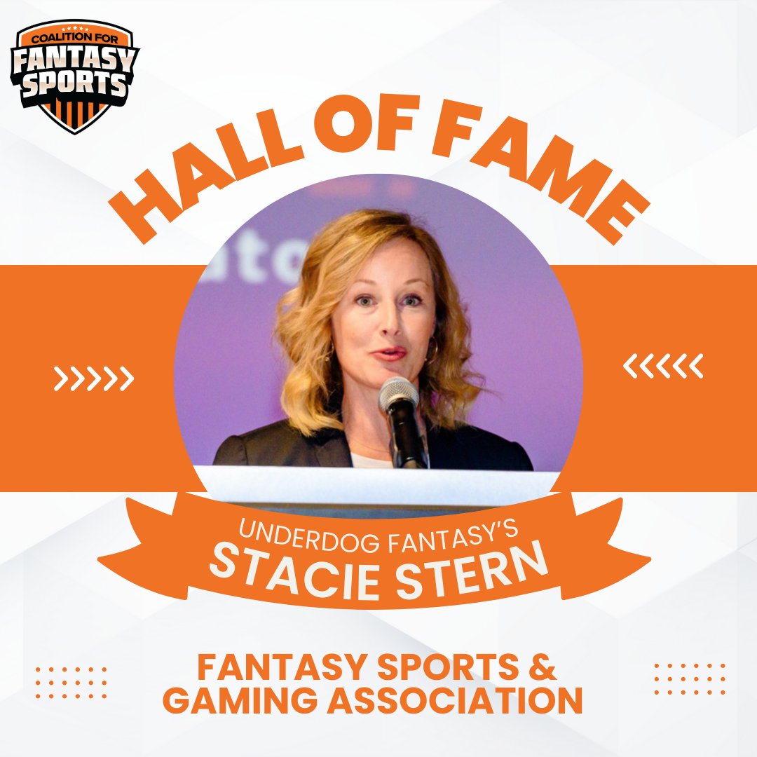 CoalitionFS's tweet image. We're thrilled to announce that our own @StacieStern has been inducted into @FSGAtweets’s Hall of Fame! 🥳🥳

As the FIRST WOMAN to receive this honor, Stacie's achievement is a groundbreaking moment for our industry. 

Congratulations, Stacie! 
@UnderdogFantasy