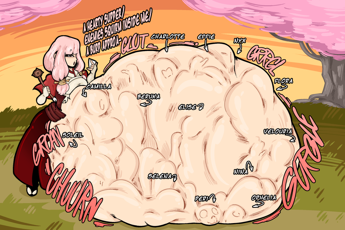 tuppenjskewer's tweet photo. 𝓹𝓪𝓲𝓭 𝓪𝓻𝓽 done for @thecursedside of Mitama feasting on her enemies. Part one!

#vore https://t.co/BeyDTt5ODM